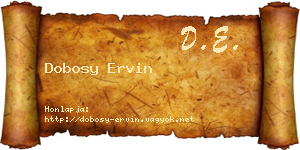 Dobosy Ervin névjegykártya