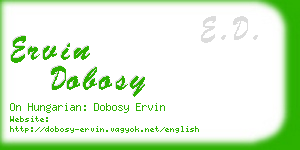 ervin dobosy business card